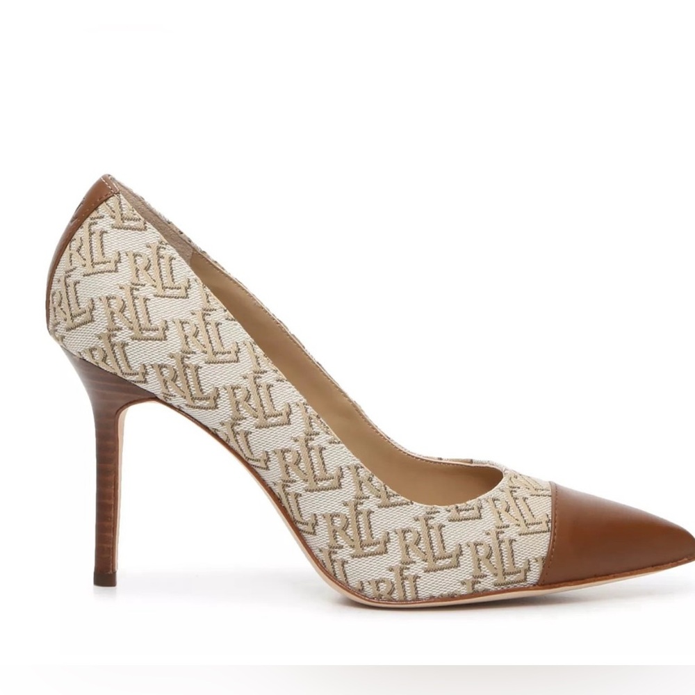 RALPH LAUREN Women's Brown and Cream Pumps - Picture 6 of 17